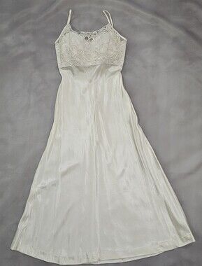 Ivory Lace Bodice Satin Maxi Dress - Women